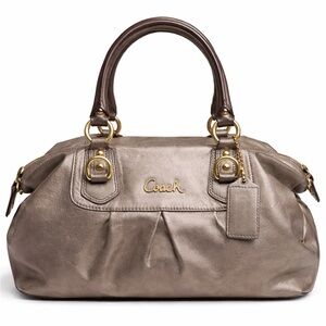 Vintage Coach Metallic Taupe Satchel